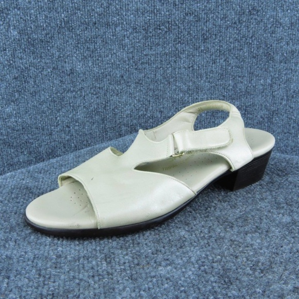 SAS Women Gladiator Shoes Beige Leather Hook &‎ Loop Size 9.5 Medium